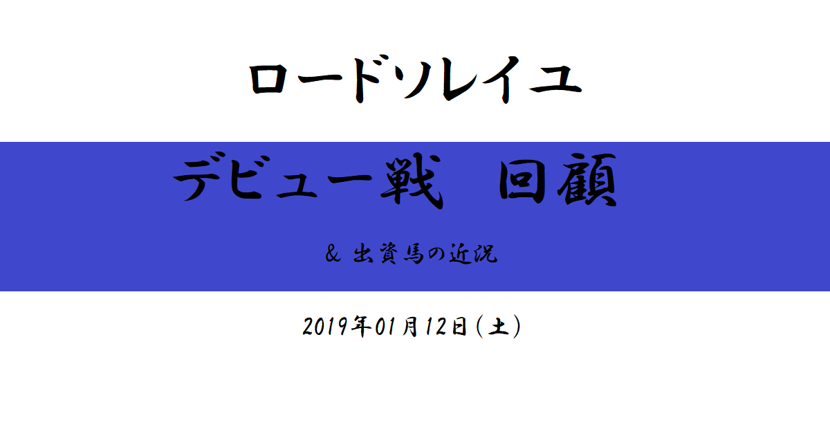 ロードソレイユ　デビュー戦回顧（2019/01/12）