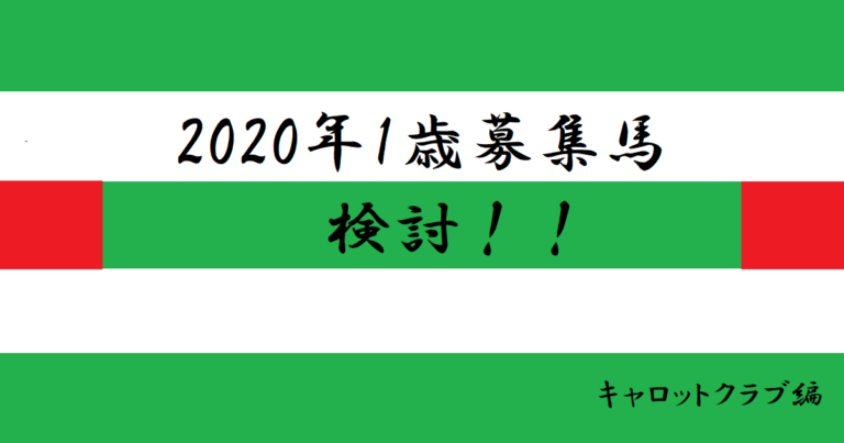 キャロットクラブ ２０２０年度１歳募集馬のラインナップ 関西馬 厩舎付き ヨッチューの一口馬主生活