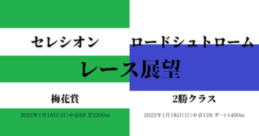 セレシオン 梅花賞、ロードシュトローム 2勝クラス レース展望（2022/01/16）
